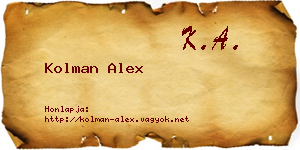 Kolman Alex névjegykártya